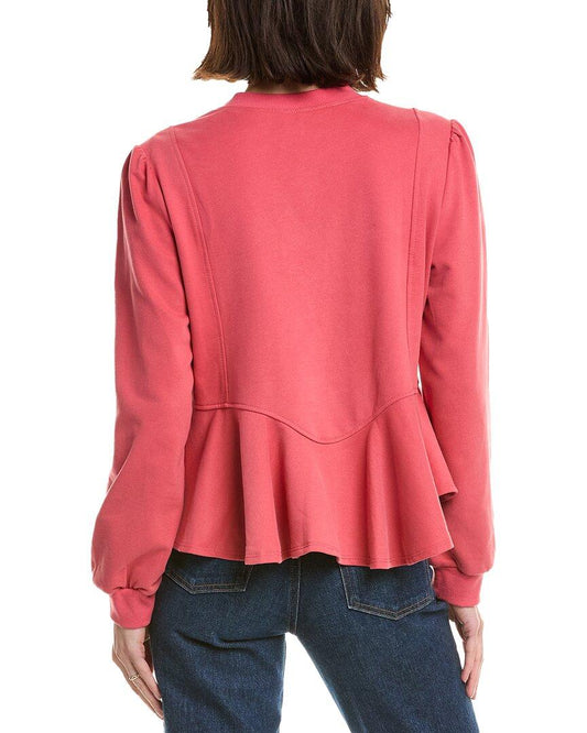 Embossed Peplum Sweatshirt