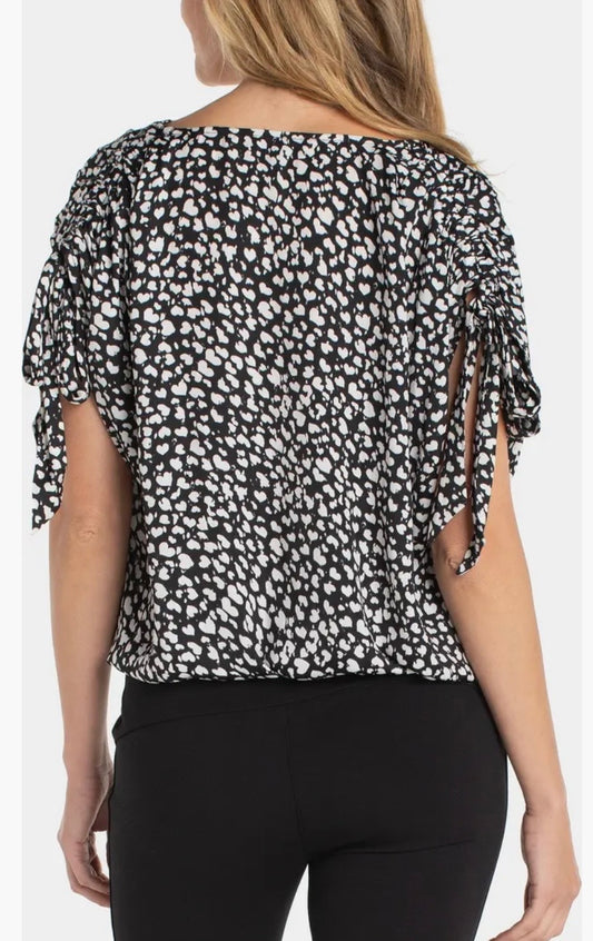 Liverpool Black and White Heart Blouse