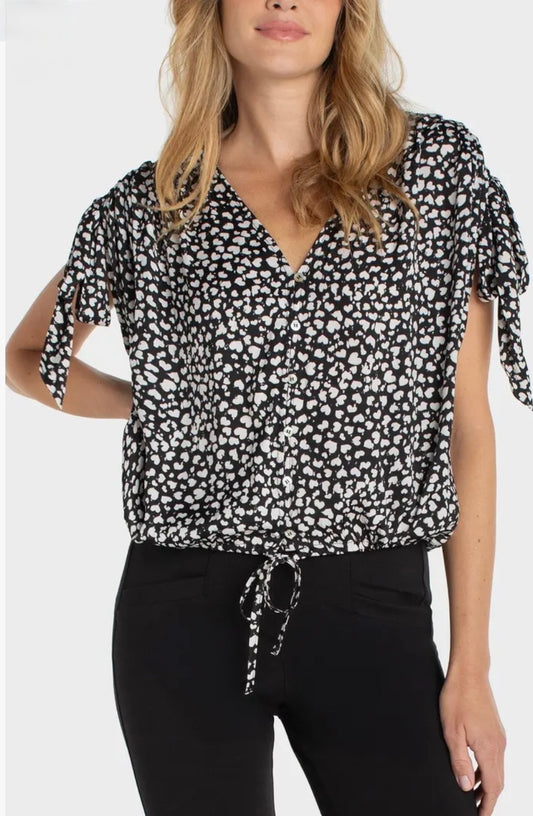 Liverpool Black and White Heart Blouse