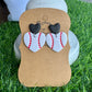 Heart Baseball Clay Earring