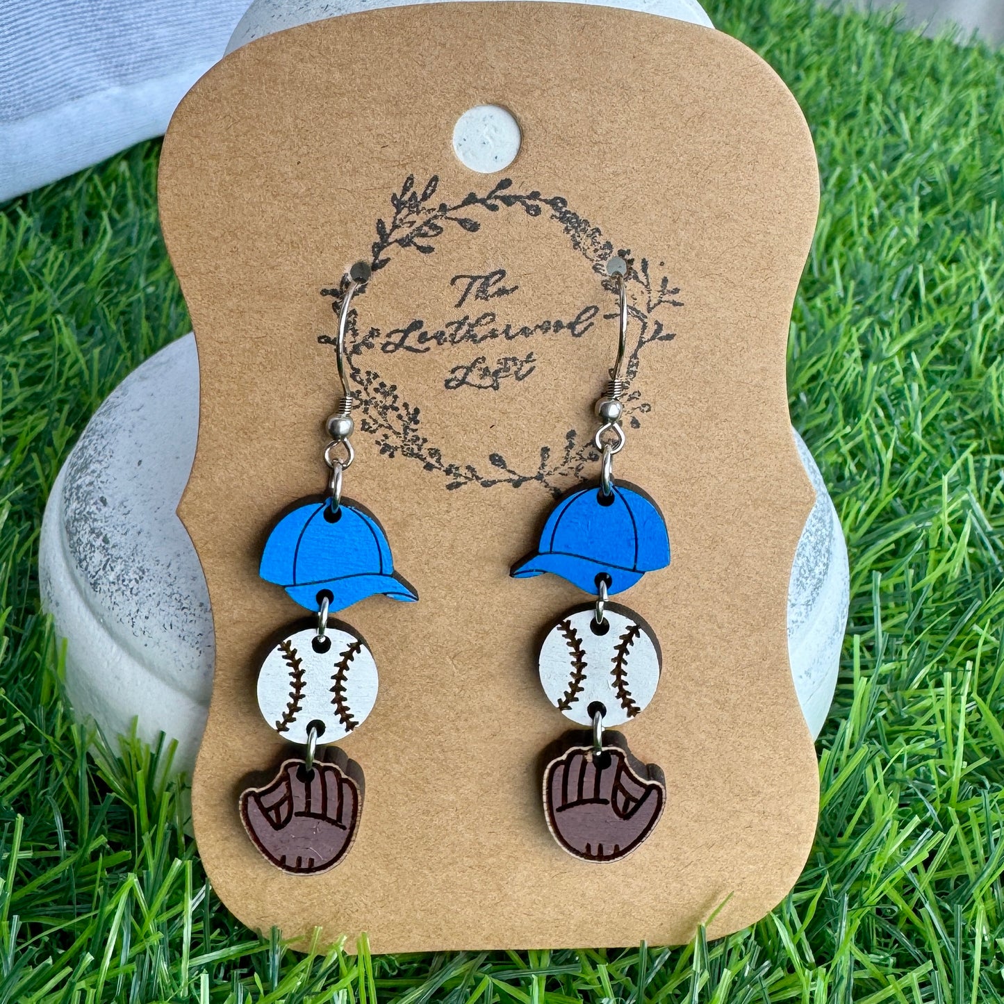 Ball, Bat, and Glove Earrings