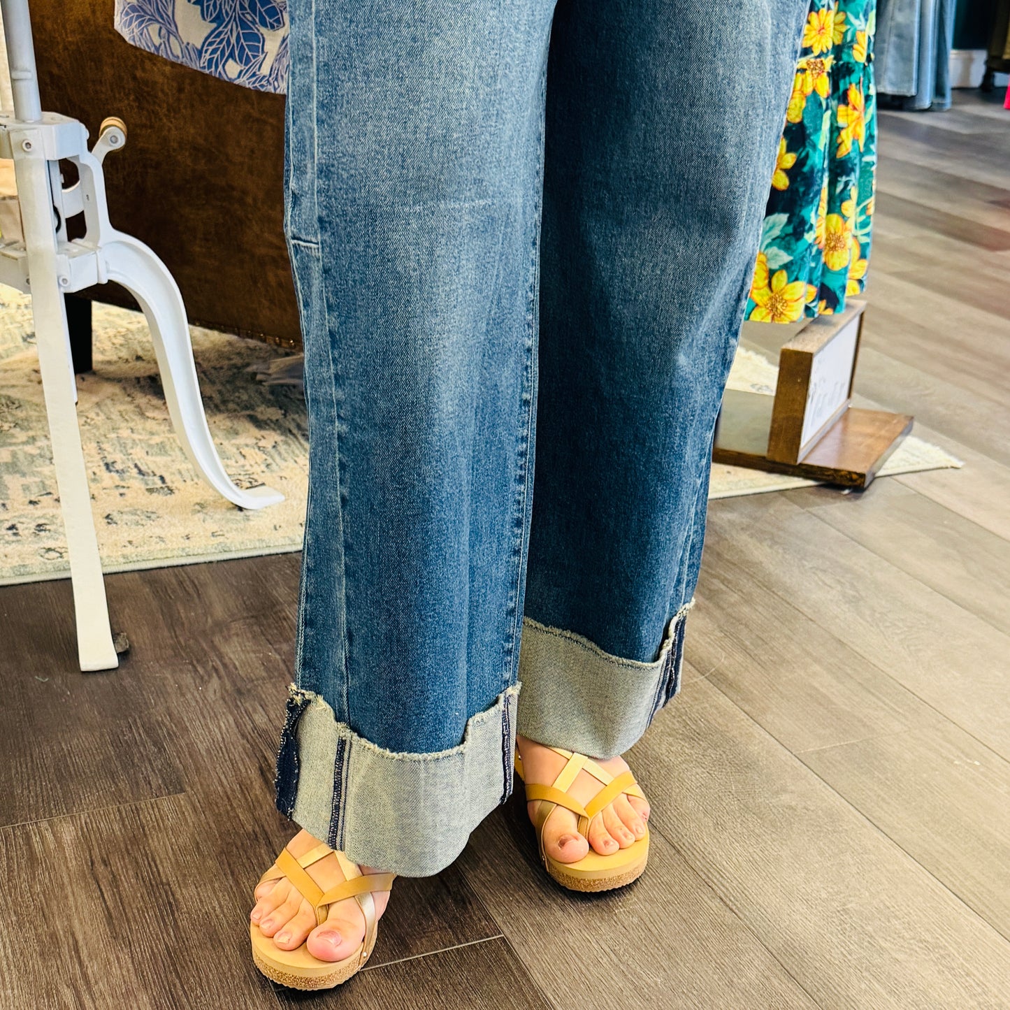 Meg High Rise Fab-Ab Roll Up Denim