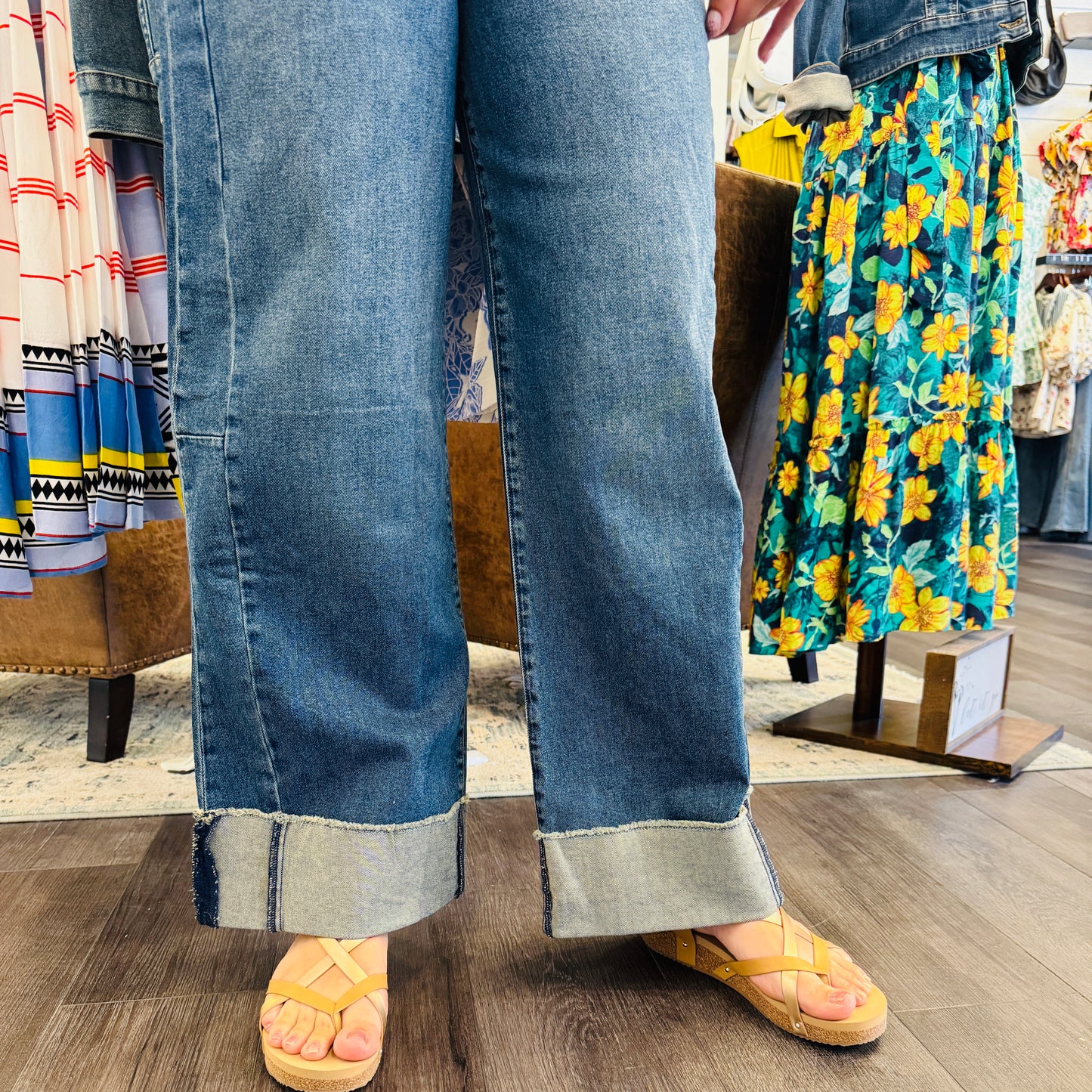 Meg High Rise Fab-Ab Roll Up Denim