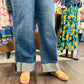 Meg High Rise Fab-Ab Roll Up Denim