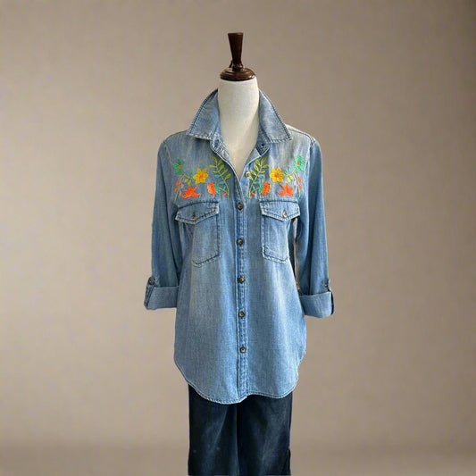 Flower Field Denim Shirt