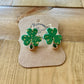 Green w/ Gold Splatter Shamrock Earrings