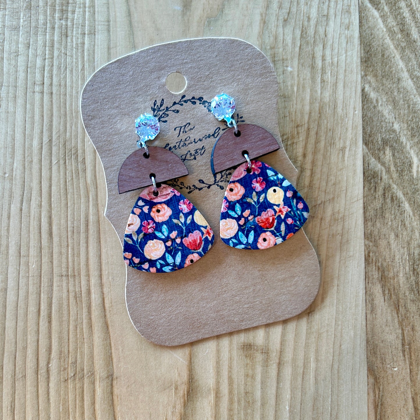 Floral Printed Leather Earrings