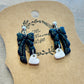 Glittery Bow Heart Drop Earrings