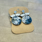 Blue Watercolor Circle Drop Earrings