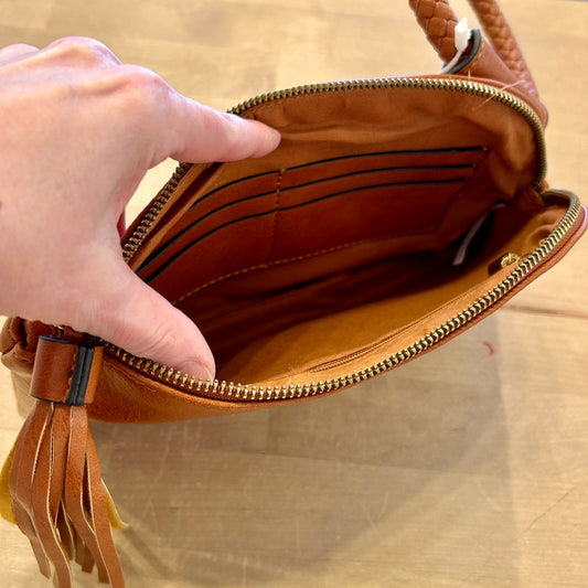 Clutch with Woven Handle
