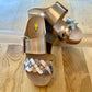 Morel Gold Slide Sandals