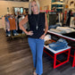 Jeanne Crop Flare--Antique Indigo