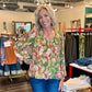 Long Sleeve V-Neck Pleated Top