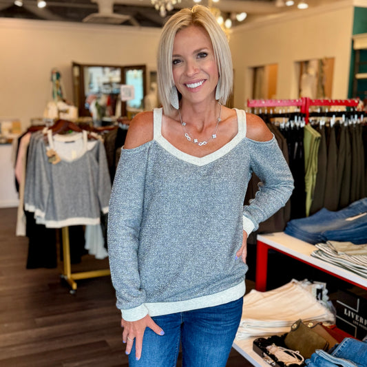 Cold Shoulder Knit Top