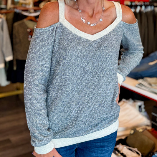 Cold Shoulder Knit Top