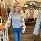 Smocked cuff Pattern Sleeve top