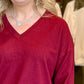 Double V Side Slit Sweater
