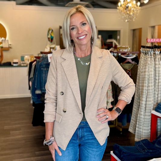 Double Breasted Knit blazer