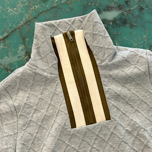 Faux Quilted Contrast 1/4 Zip