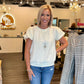 Bubble Sleeve Textured Top