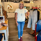 Bubble Sleeve Textured Top
