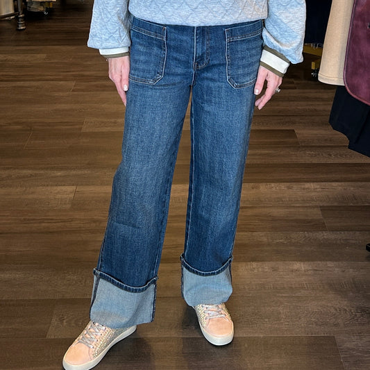 Sienna Wide Leg Denim w/ Cuff