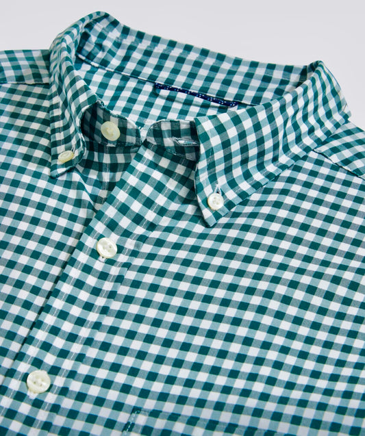 On-The-Go brrrº Gingham Shirt- Charleston Green