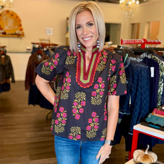 Evening Floral Blouse