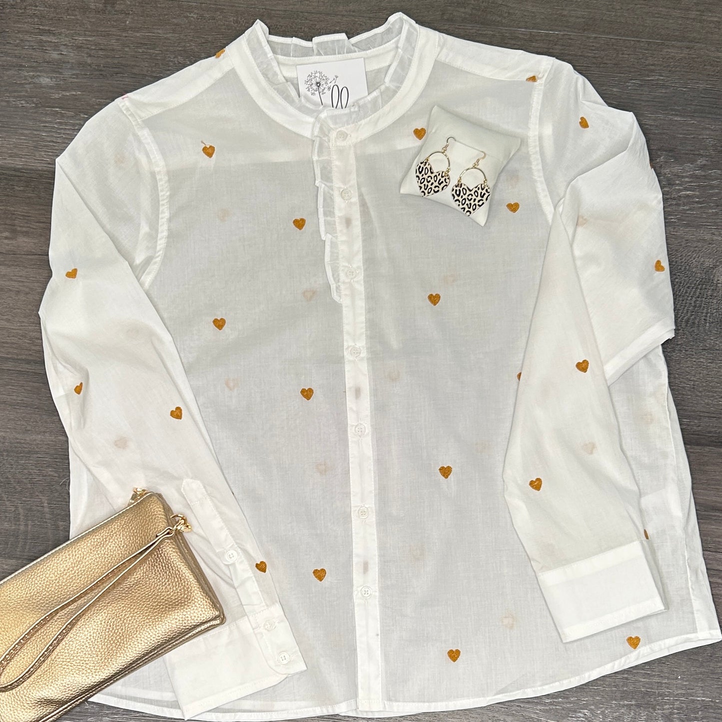Dylan Heart Embroidered Blouse