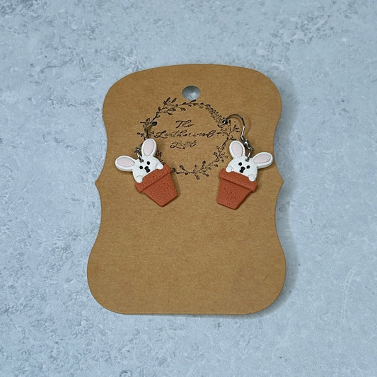 Bunny in a Pot Earrings