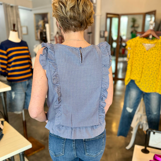 Little Frillies Chambray Top