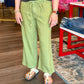 Kate High Rise Crop Wide Leg-Celery