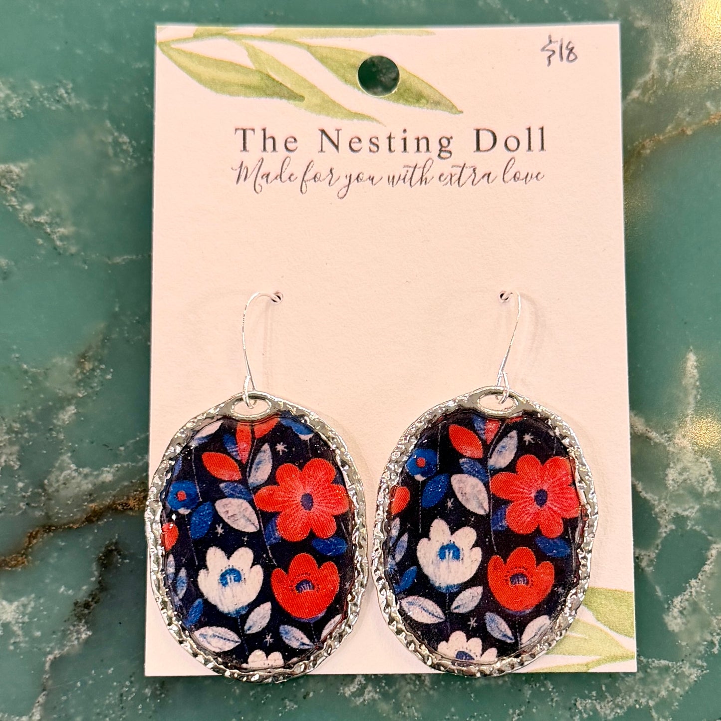 Poppy Floral Drop Earring
