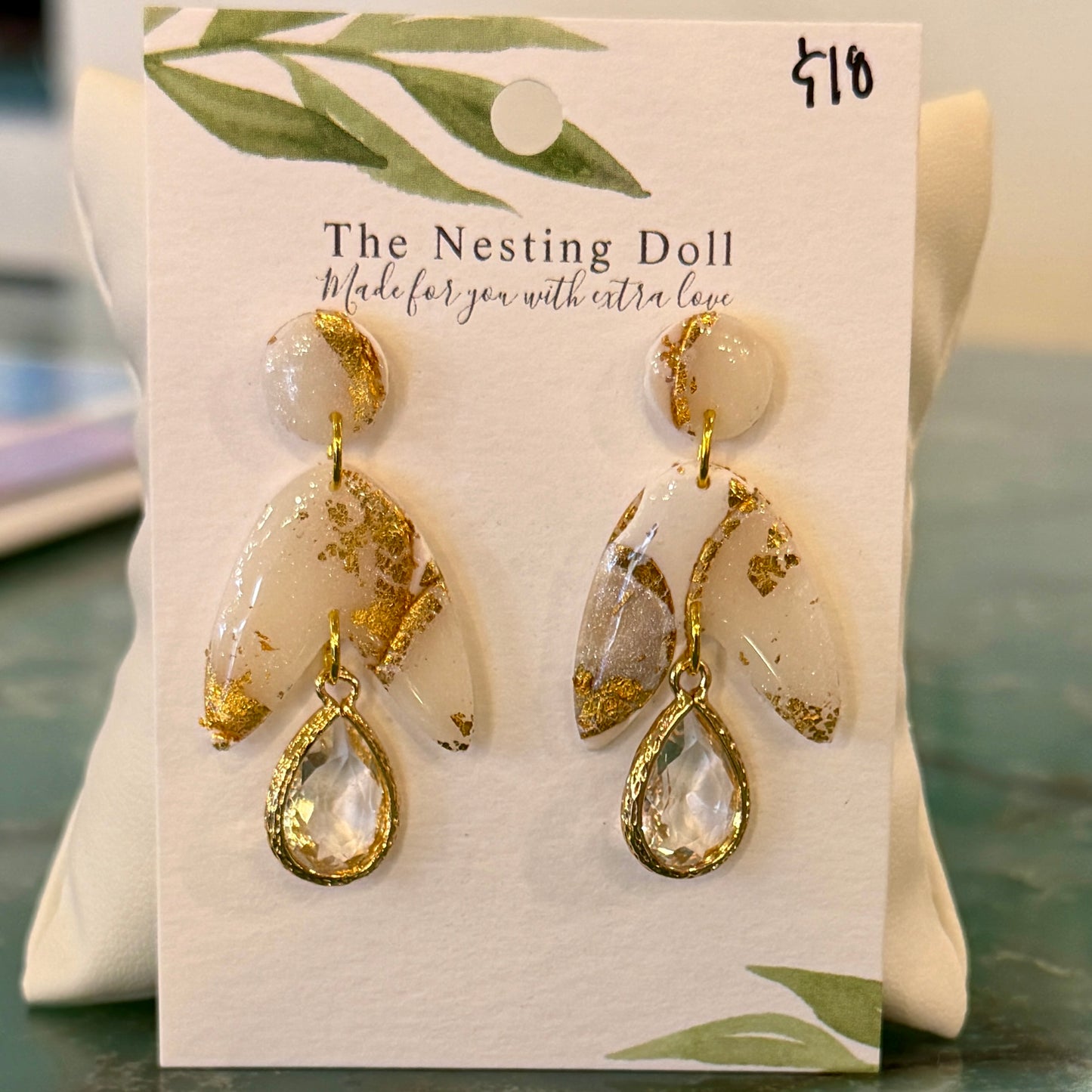 Gold Foil and Crystal Drop