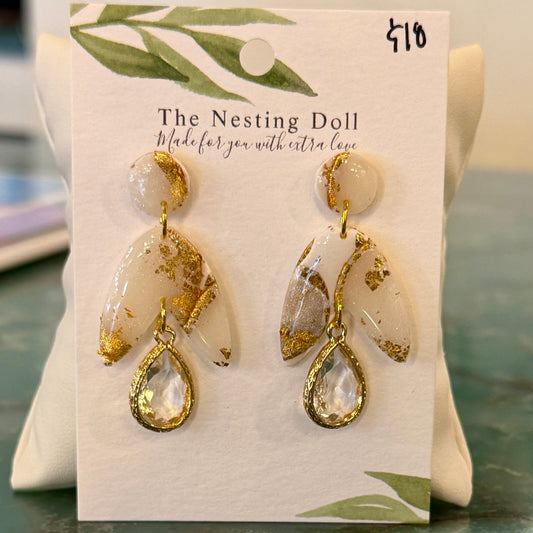 Gold Foil and Crystal Drop