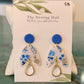 Blue Floral Clay Earrings