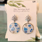 Blue Floral Clay Earrings