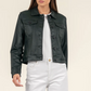 Julia Crop Coated Evergreen Jacket