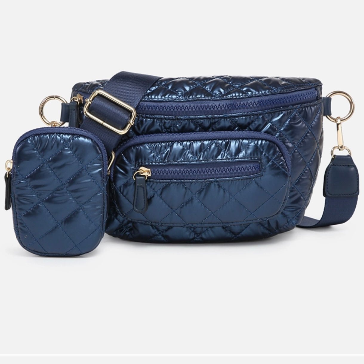 Arianna Quilted Nylon Belt Bag w/ Pouch