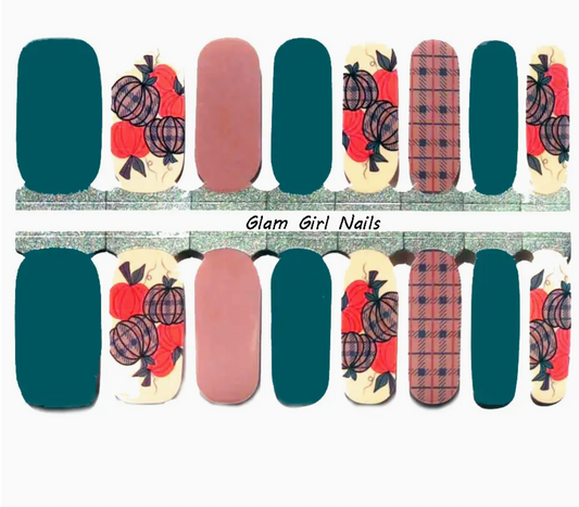 Cozy Pumpkins Fall Nail Polish Stickers