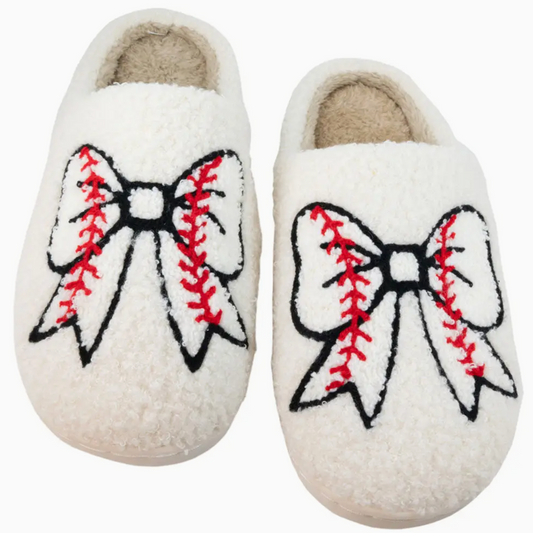 Baseball Bow Slippers