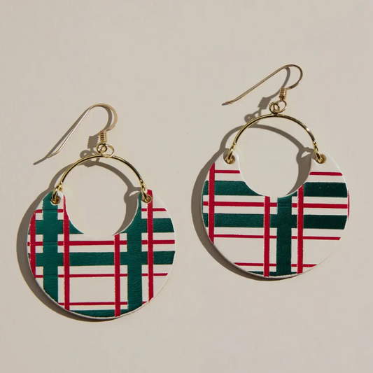 Nickel and Suede Ecru Tartan Ninas