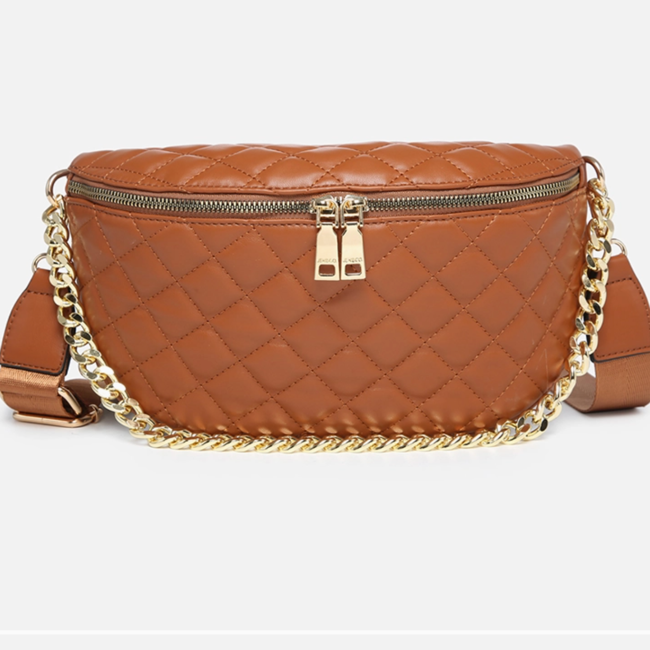 Cognac Sylvie Quilted Belt Bag