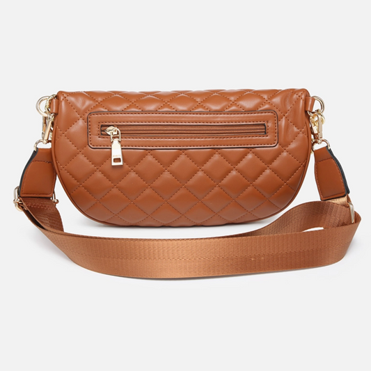 Cognac Sylvie Quilted Belt Bag