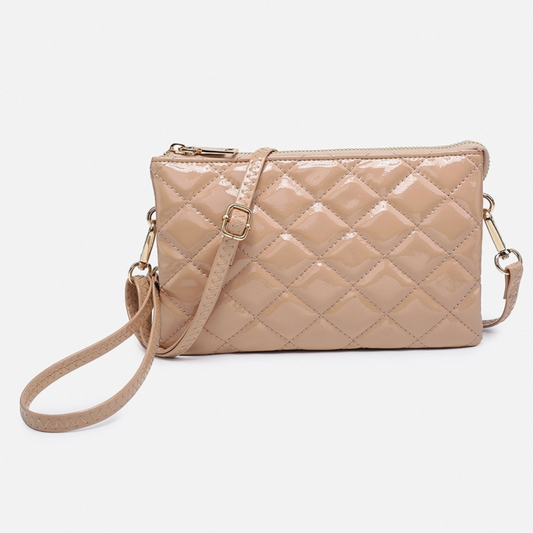 Riley Nude Glossy Quilted Bag