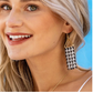 Paige Beaded Houndstooth Fringe Earrings