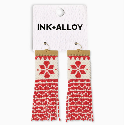Lauren Holiday Beaded Fringe Earring