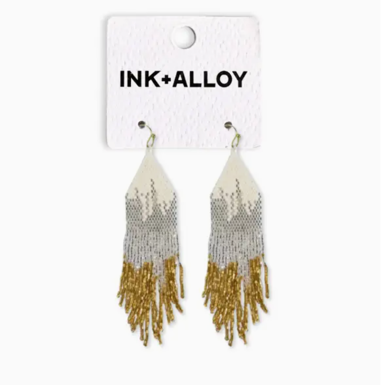 Claire Ombre Beaded Earring-Gold