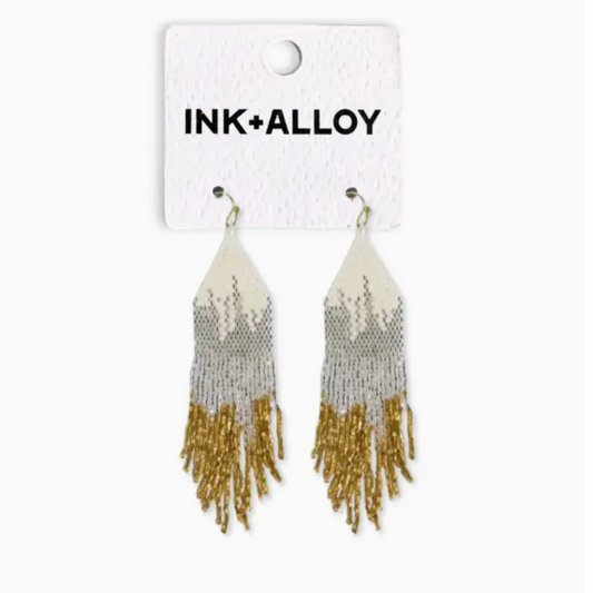 Claire Ombre Beaded Earring-Gold