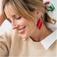 Frida Diagonal Hot Pink Stripe Earrings
